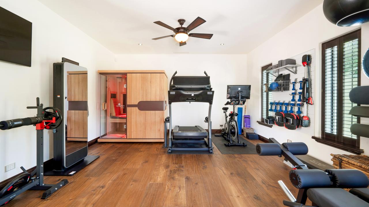 The gym with an infra-red sauna at the end of the main wing.