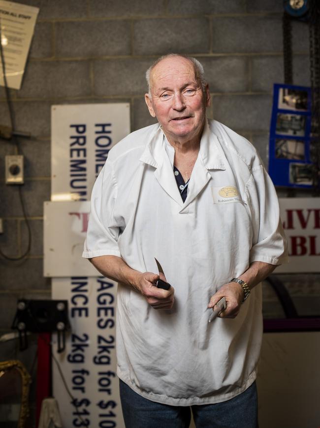 Butcher Philip "Robbo" Robinson at his home in Rosetta after the sentencing of Cheryl Ann Kendall who defrauded over $400,000 from his former business. Picture: Richard Jupe