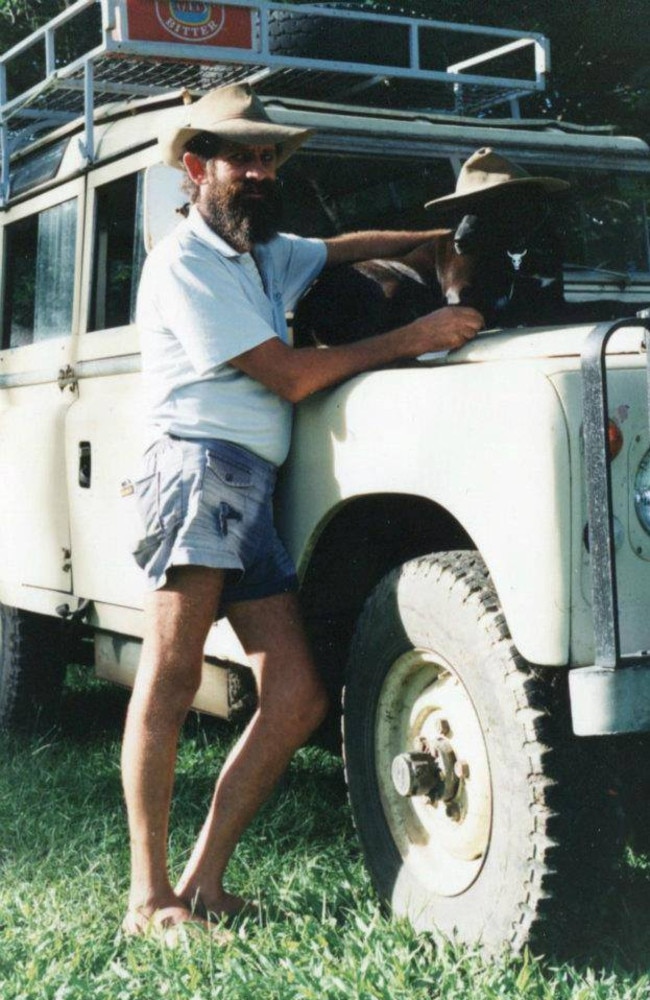 Warren "Wazza" Swadling in the 1990s, pictured here with his dog named Bear. Photo: Contributed.