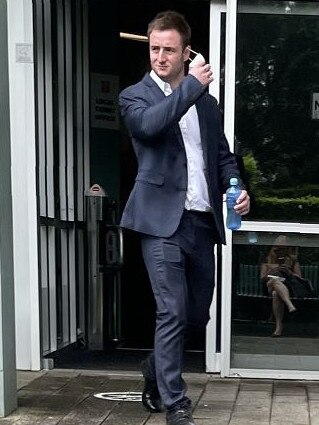 Ewan Stubbings leaving court after his initial sentence.