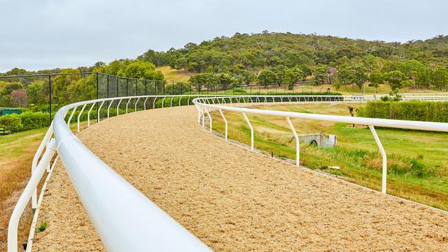 The synthetic training track at Macedon Lodge.