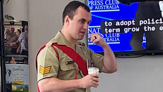 Connor Sullivan was sentenced to military detention after he groped a female colleague on duty. Picture: Julia Kanapathippillai