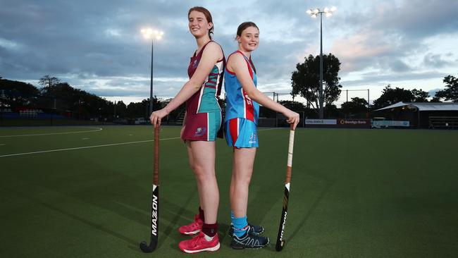 Sisters Ashleigh and Zara Seivers will compete against each other in the Cairns Hockey Association Under 18A Girl's grand final match. PICTURE: BRENDAN RADKE