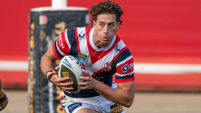 Former Wallabies Star and Paris Olympian Mark Nawaqanitawase playing his first game for the roosters against bulldogs in the NSW Cup Picture Thomas Lisson