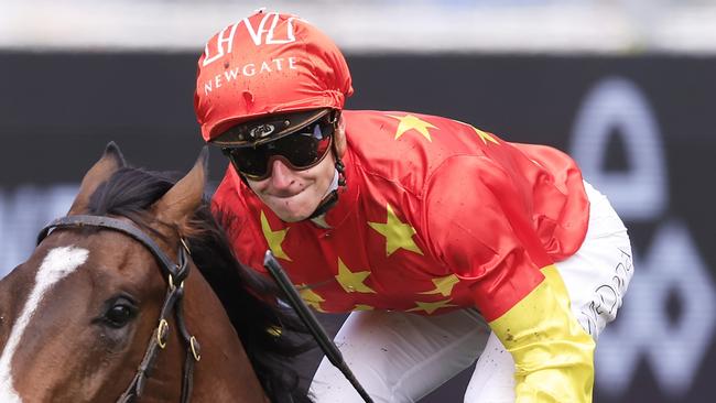 SYDNEY, AUSTRALIA - OCTOBER 01: James McDonald on Empire of Japan wins race 1 the Arrowfield BreedersÃ¢â¬â¢ Plate during Sydney Racing at Royal Randwick Racecourse on October 01, 2022 in Sydney, Australia. (Photo by Mark Evans/Getty Images)
