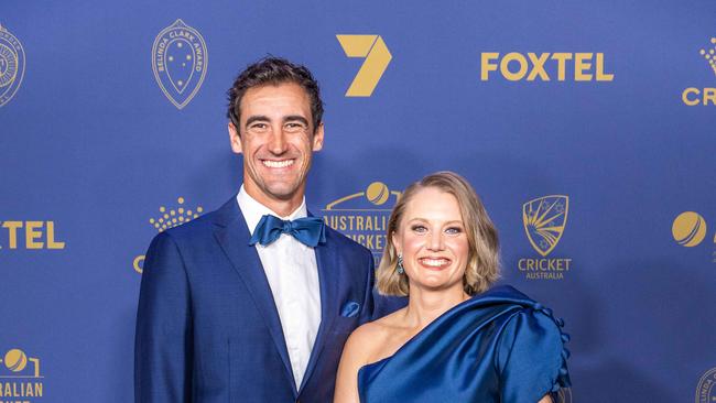 2024 Australian Cricket Awards red carpet. Mitchell Starc and Alyssa Healy. Picture: Jake Nowakowski