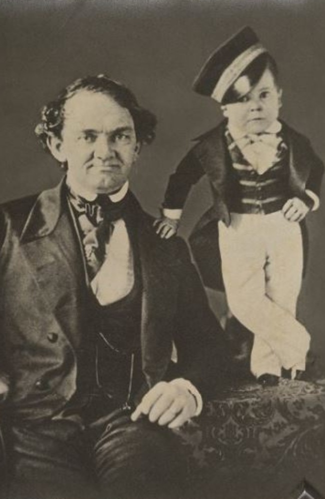 P.T. Barnum and the young Charles Stratton, c. 1850. Picture: Bridgeport History Center