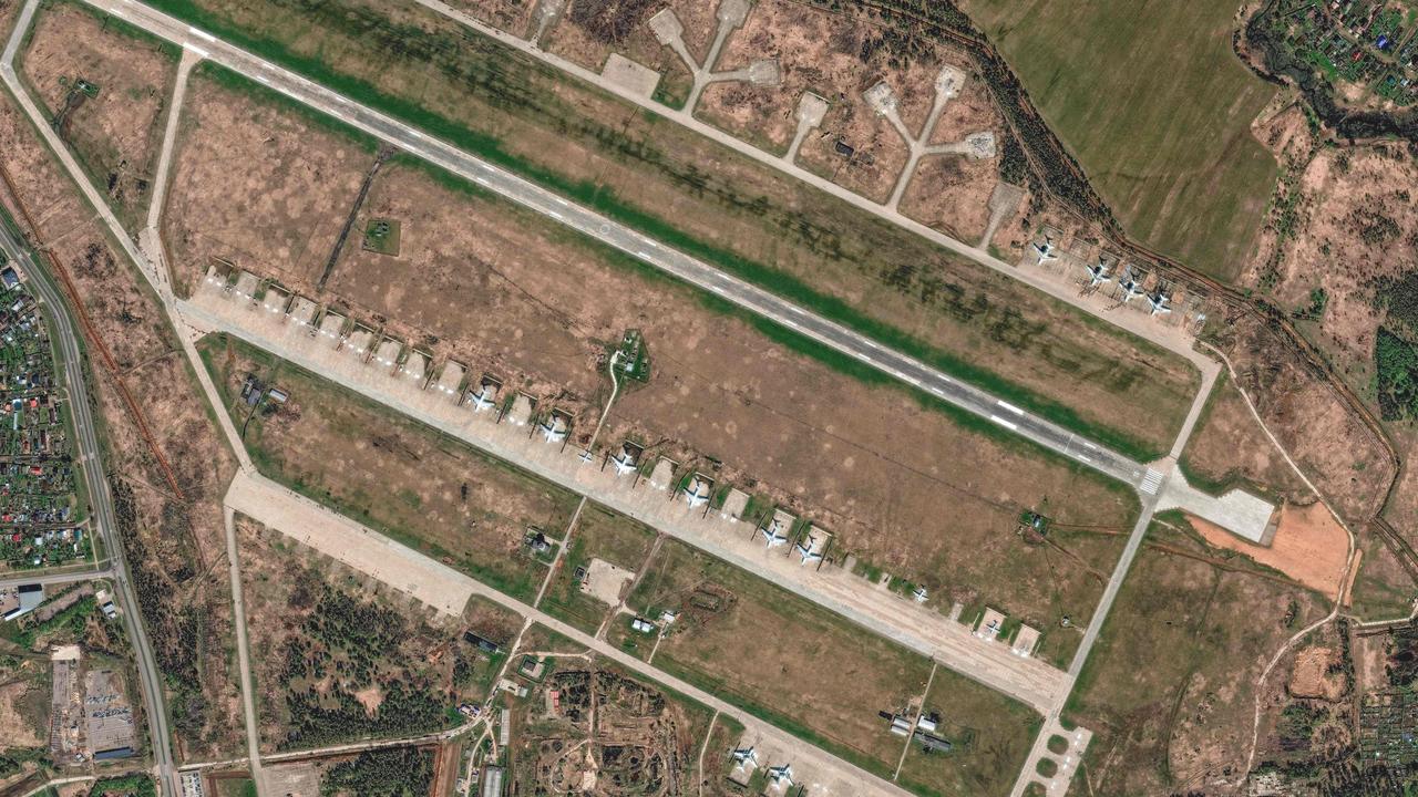 An overview of the Ivanovo air base, which was among those targeted by Ukraine. Picture: Maxar Technologies/AFP