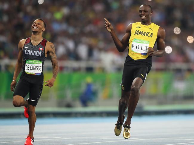 Usain Bolt of Jamaica wins his Men's 200m semi final during day 12 of the athletics at the Rio 2016 Olympic Games. Picture. Brett Costello