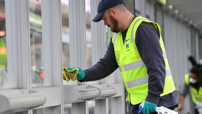 The Melbourne council has launched a cleaning blitz to help contain the spread of coronavirus. Picture: AAP Image/James Ross