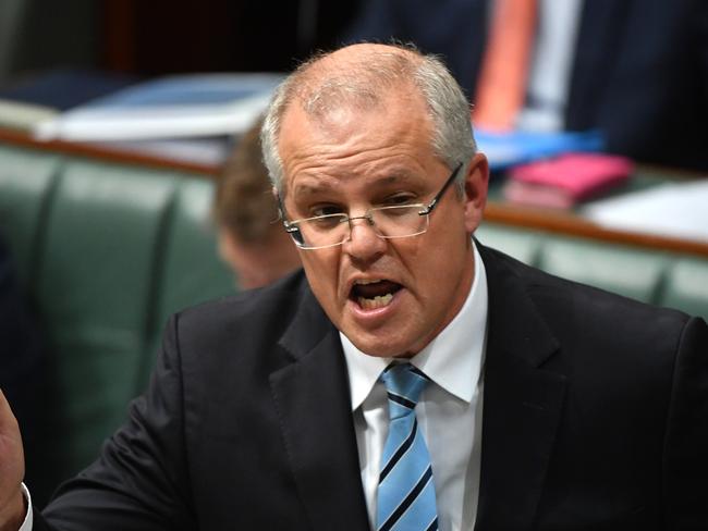 Treasurer Scott Morrison during Question Time in the House of Representatives at Parliament House in Canberra, Wednesday, February 7, 2018. (AAP Image/Mick Tsikas) NO ARCHIVING