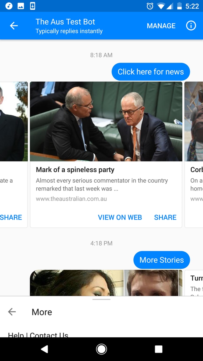 Facebook bot The Australian 2017