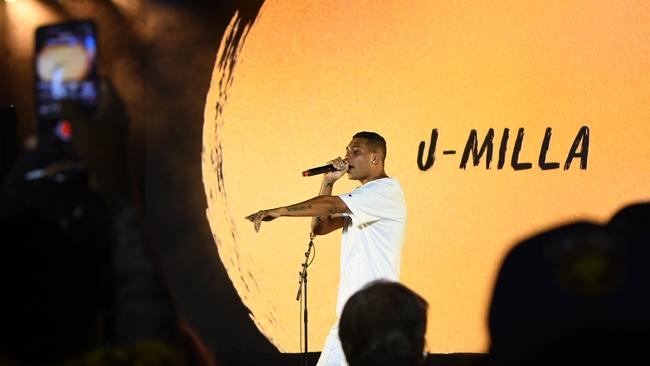 J-Milla performs at the 2022 National Indigenous Music Awards. Picture: (A)manda Parkinson