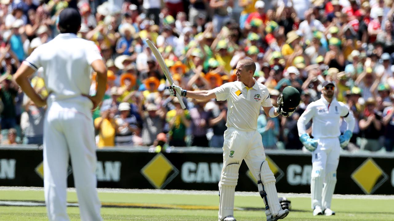 Brad Haddin celebrates the last century by an Aussie wicketkeeper before Alex Carey’s ton.