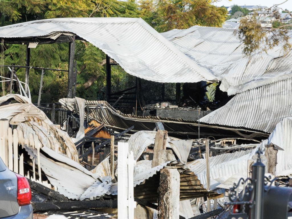 Scene at Evelyn street in Grange on Sunday morning. Picture: Lachie Millard