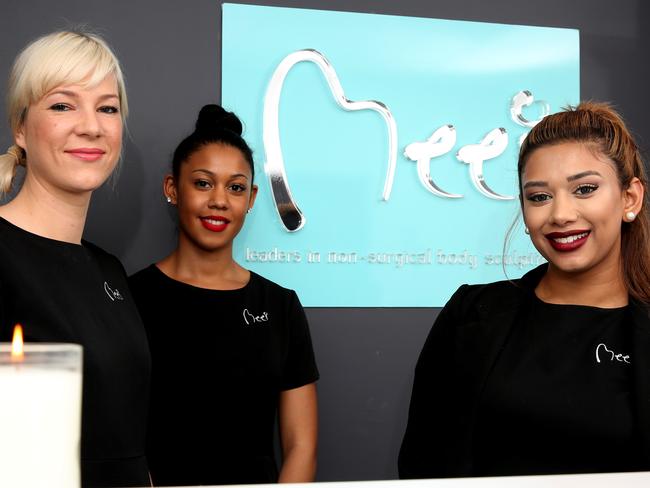 Deelia Meriel, right with some of her staff, Amanda Little and Michela Louis.