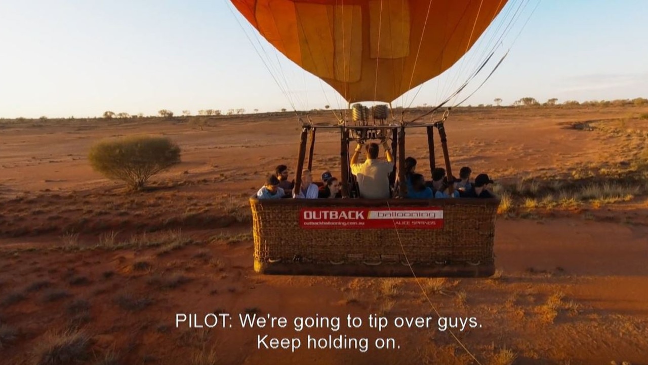 With strong winds, the pilot warned the teams about tipping over. Picture: Channel 10