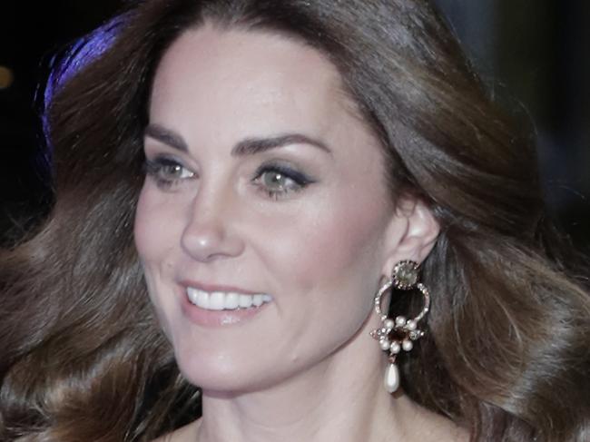 LONDON, ENGLAND - NOVEMBER 18: Catherine, Duchess of Cambridge attends the Royal Variety Performance with Prince William, Duke of Cambridge at the Palladium Theatre on November 18, 2019 in London, England. (Photo by John Phillips/Getty Images)