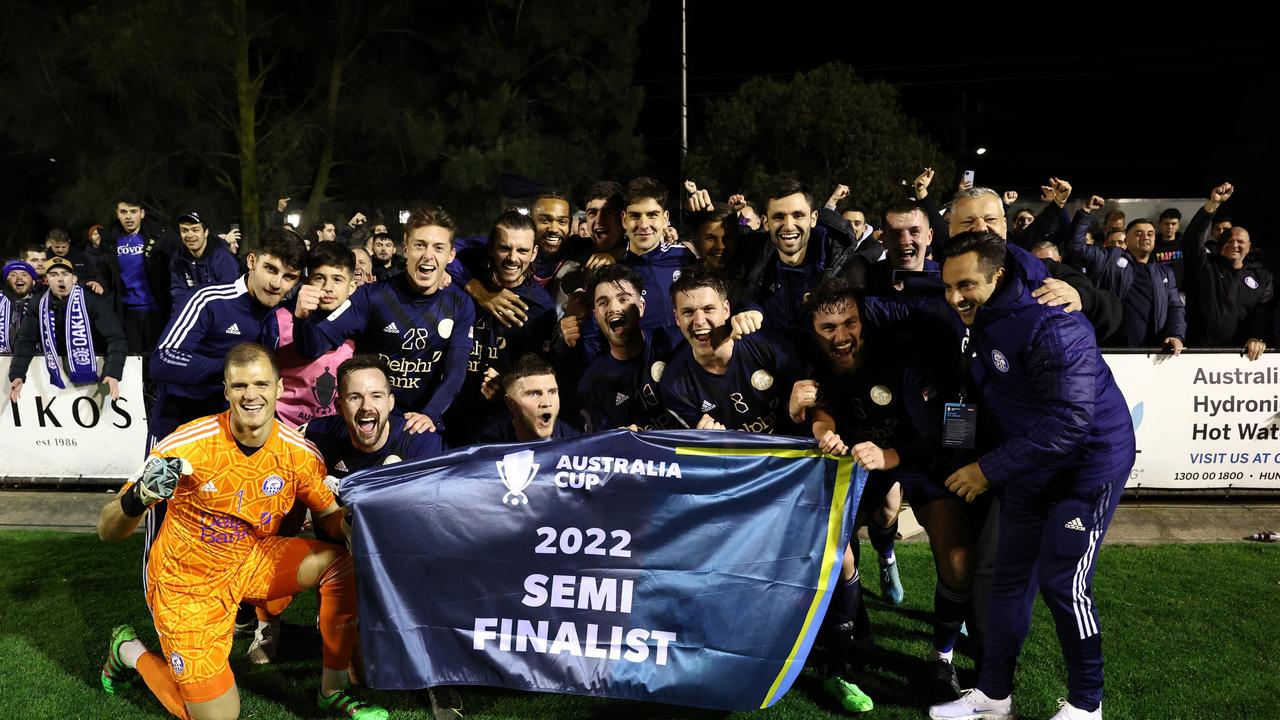 Oakleigh Cannons beat A-League side Sydney FC in the 2022 Australia Cup to progress to the semi finals. (Photo by Robert Cianflone/Getty Images)