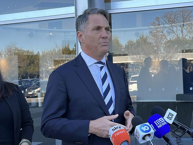 Deputy Prime Minister Richard Marles attended Mount Scopus Memorial College in Burwood on Monday after the school’s fence was defaced with anti-Semitic graffiti.