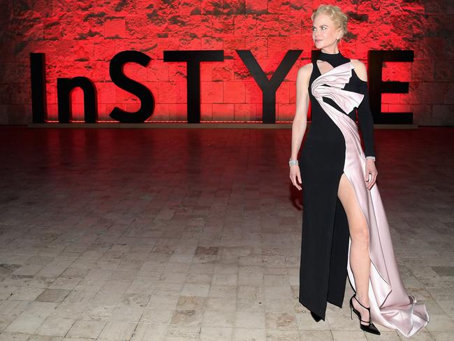 (L) Nicole Kidman (R) Nicole Kidman’s leg. The actress attends the second annual InStyle Awards.