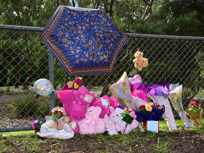 Memorial for 14-month-old baby Sanaya Sahib, murdered at Darebin Creek.