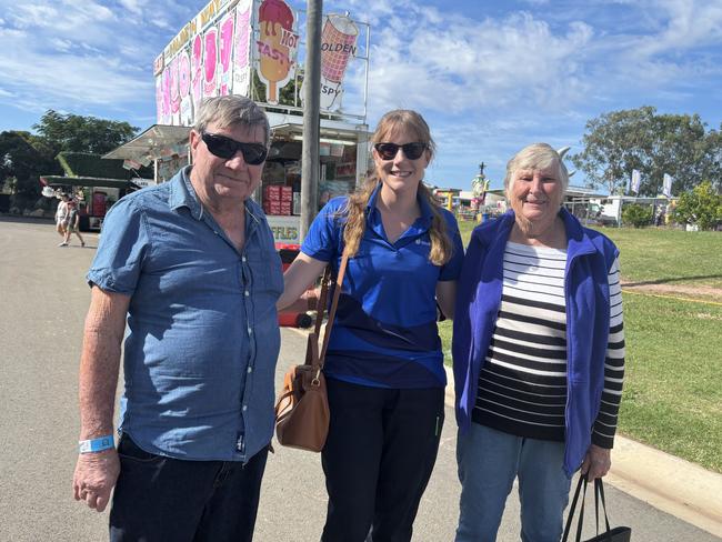 Beryl Vaughan, David Cotter and Maddie Persal at the Fraser Coast Show.