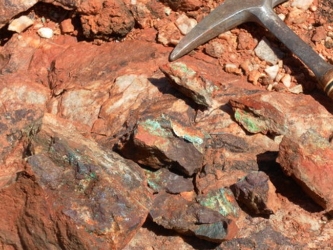 Copper mineralisation at Mt Peake