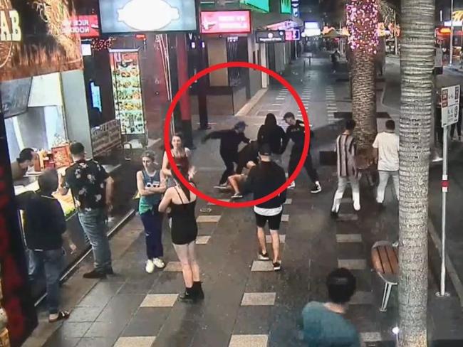 CCTV cameras captured the brawl