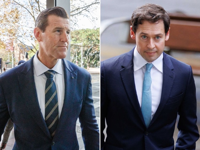 Ben Roberts-Smith, left, and Nick McKenzie, right.