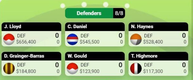 What a guns and rookies KFC SuperCoach defence could look like.