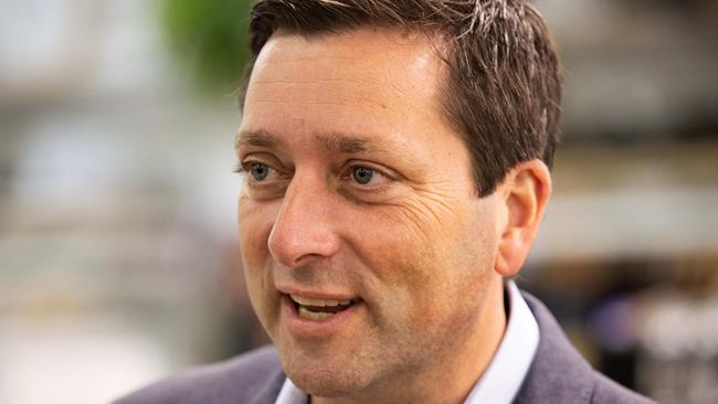 Matthew Guy says Renee Heath will not sit in the Liberal party room if elected. Picture: Mark Stewart