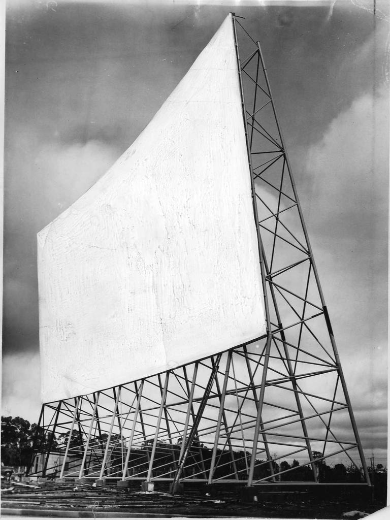 Metro drive-in screen at Marion in 1957. Picture: Advertiser Library