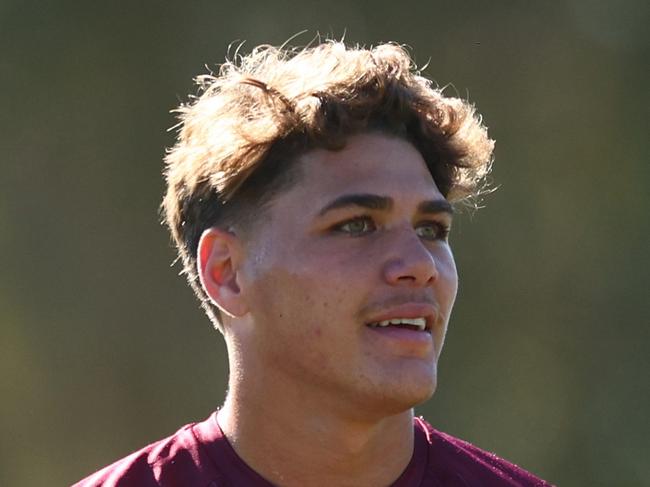 GOLD COAST, AUSTRALIA - MAY 29:  Reece Walsh during the QLD Maroons State of Origin training session at Sanctuary Cove on May 29, 2023 in Gold Coast, Australia. (Photo by Chris Hyde/Getty Images)