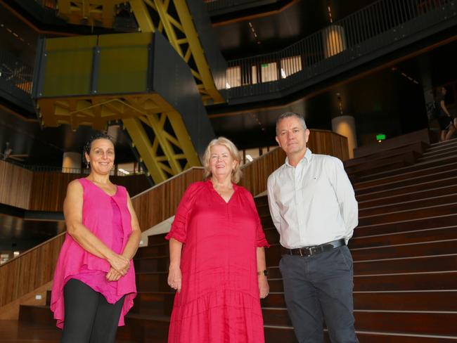 JCU Head of Engineering Professor Bouchra Senadji, Deputy Vice Chancellor, Services and Resources Tricia Brand and College of Science and Engineering Dean Professor Ron White. Picture: Supplied