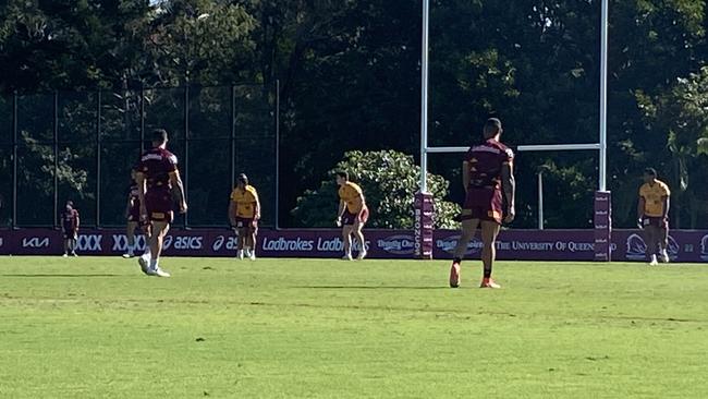 Jamayne Isaako trained on the right wing for the Broncos.