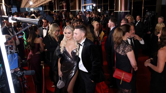 Celebrity guests at the entrance of the red carpet for Sunday’s Logies at the Star in Pyrmont. Suzan Mutesi did not enter there. Picture: Damian Shaw/The Daily Telegraph.