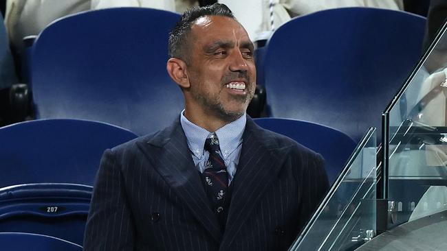 Goodes, seen here at this year’s Australian Open, has largely kept a low profile. (Photo by Kelly Defina/Getty Images)