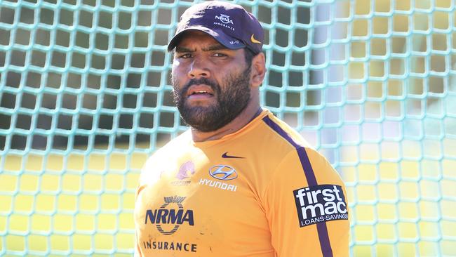 Sam Thaiday. Broncos training at UQ. Pics Tim Marsden