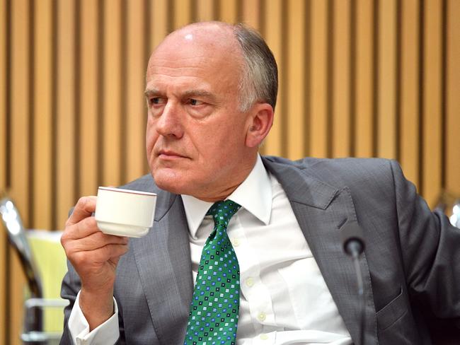 Liberal Senator Eric Abetz at the Senate Estimates hearing at Parliament House on Tuesday. Picture: AAP