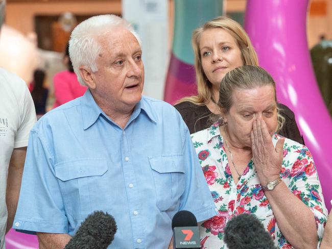 Amanda Kilmister’s father Noel, sister Deanna Gwynne (back) and mother Erica. Picture: Jason Edwards