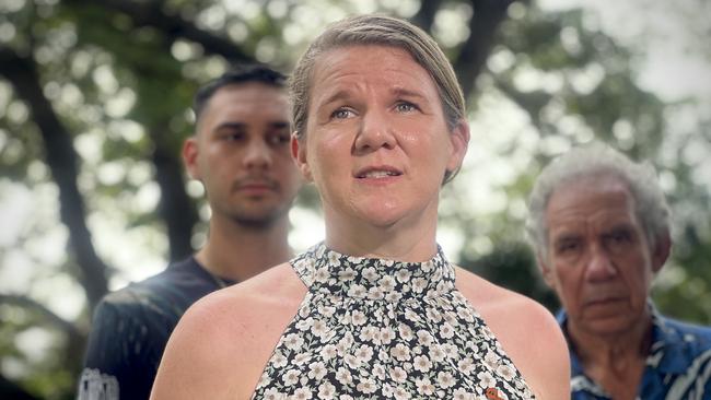 NT Aboriginal Advisory Board on domestic, family and sexual violence chair Lauren Peric. On Monday, December 16, 2024, the Northern Territory government launched a community awareness campaign to reduce domestic violence. Picture: Fia Walsh.