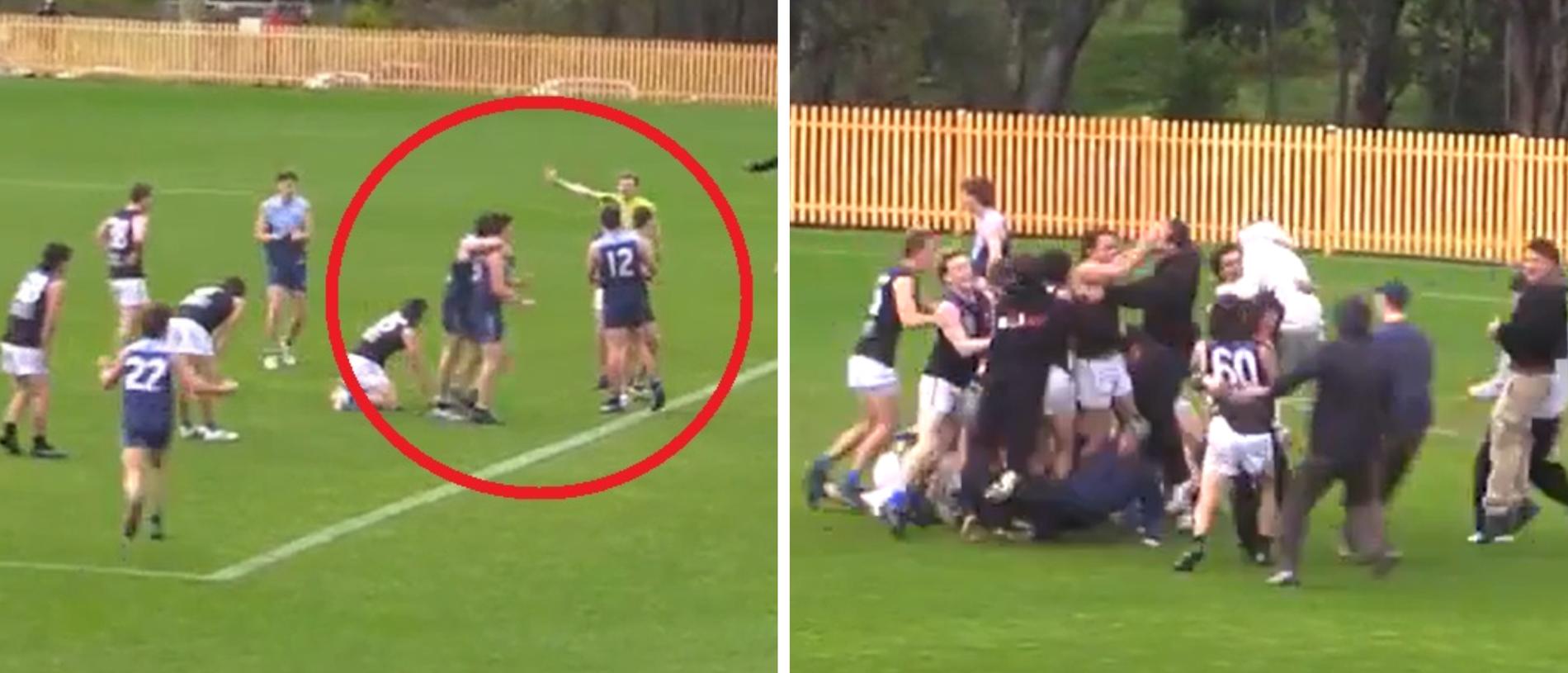 The VAFA Division 2 Under-19s Grand Final ended in chaos.