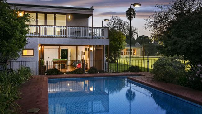 The back yard of the mansion at 306 Ward Street, North Adelaide