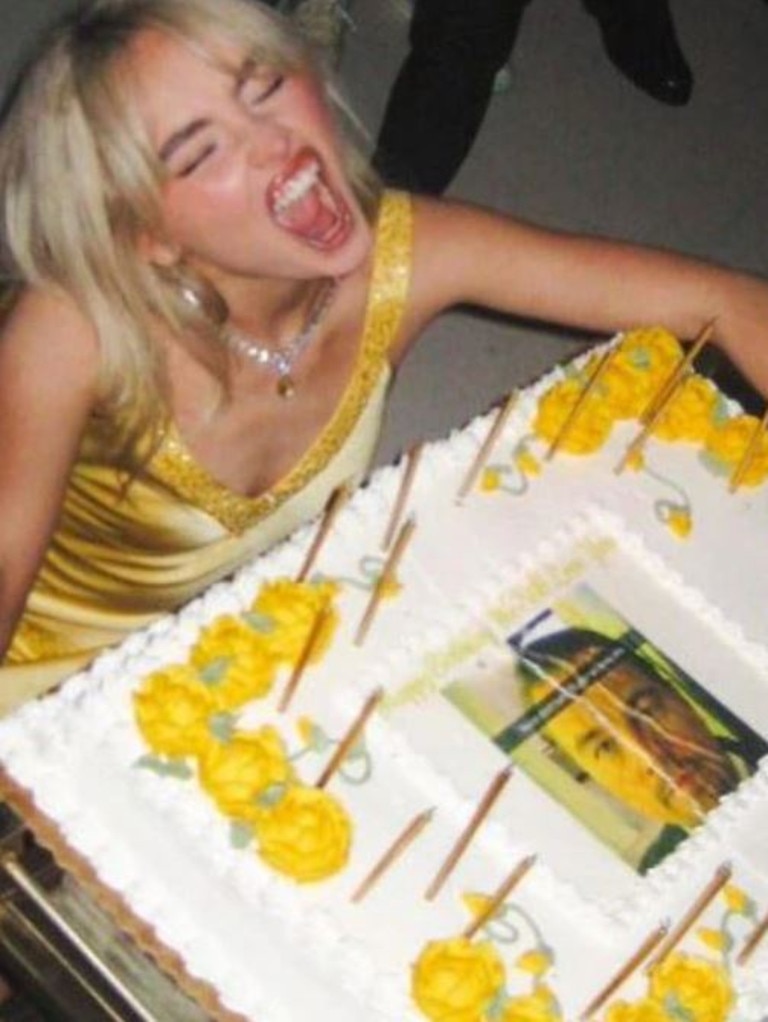 Sabrina’s Leo birthday cake went viral. Picture: X