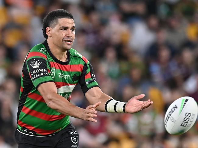 Cody Walker and the Bunnies are hoping to send Wayne Bennett and departing halfback Adam Reynolds out as winners. Picture: Bradley Kanaris / Getty Images