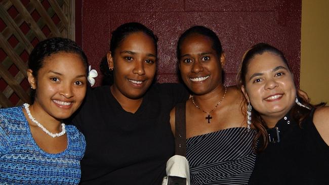 Marsha Shibasaki, Leah Wacanido, Mia Dorrick and Leissa Galindo at the Mantaz Club and Bar Pic Bryan Lynch AD225026