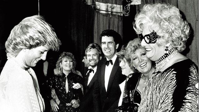 Dame Edna Everage had Princess Diana in stitches at the London Palladium in 1987.