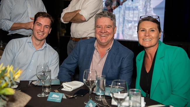 Michael Hylard, Mark Monaghan and Emma Muntz at the NT News Futures Northern Territory forum 2024. Picture: Pema Tamang Pakhrin