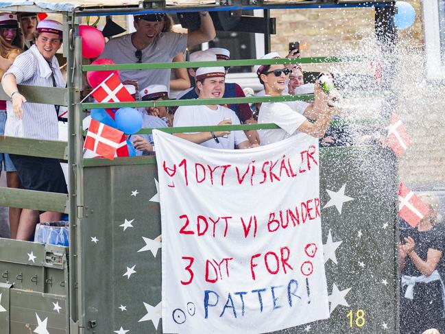 Christian (centre) was having the time of his life. Photo: Getty Images.